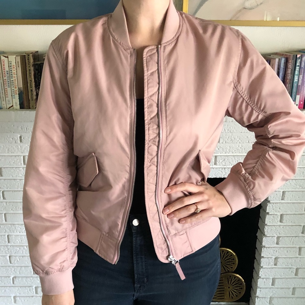 Everlane Bomber Jacket in Blush